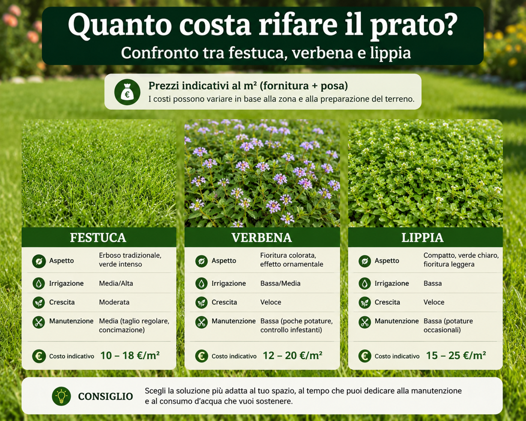 Quanto costa rifare il prato? Prezzi, soluzioni e come risparmiare